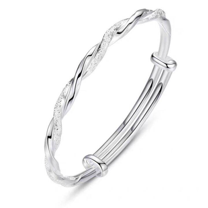 genuinenew-twist-s999-sterlingbracelet-female-push-pull-solid-footbracelet-for-girlfriend-birthday-gift