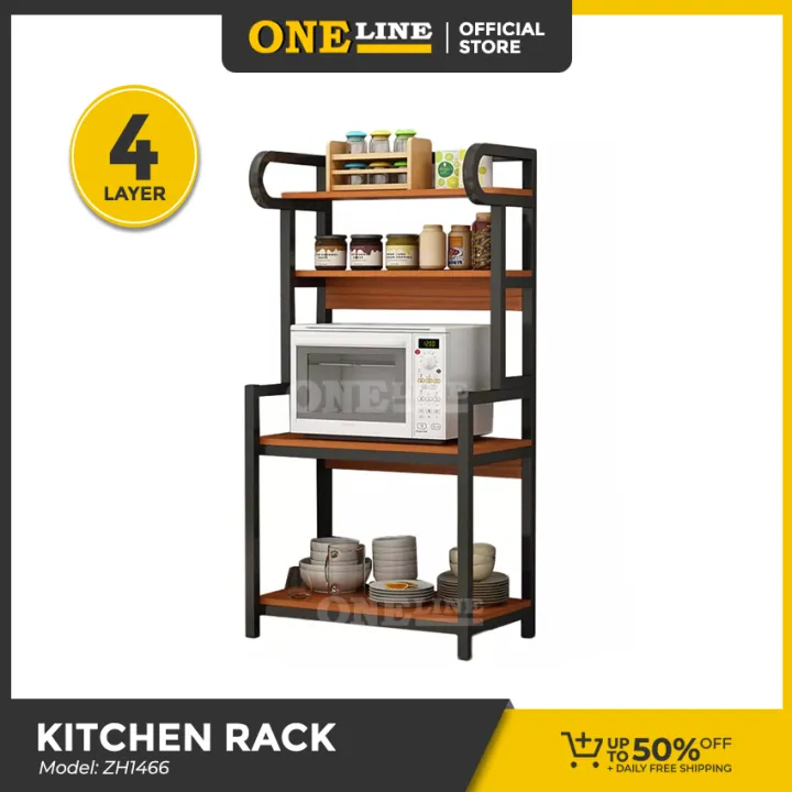 ONELINE 4 Layer Heavy Duty Kitchen Storage Rack ZH1466 Lazada PH