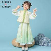 FORHERFORHIM Hanfu 2023ชุดกระโปรงเจ้าหญิงใหม่สำหรับเด็กผู้หญิงอนุบาลอนุบาล Hanfu FH4074เครื่องแต่งกายในช่วงฤดูร้อน