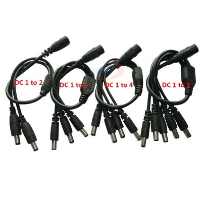 1pcs DC 2.1*5.5mm 1 Female to 2 3 4 5 Male DC Power Splitter Plug Cable for CCTV security Camera Accessories power Supply adapte  Wires Leads Adapters