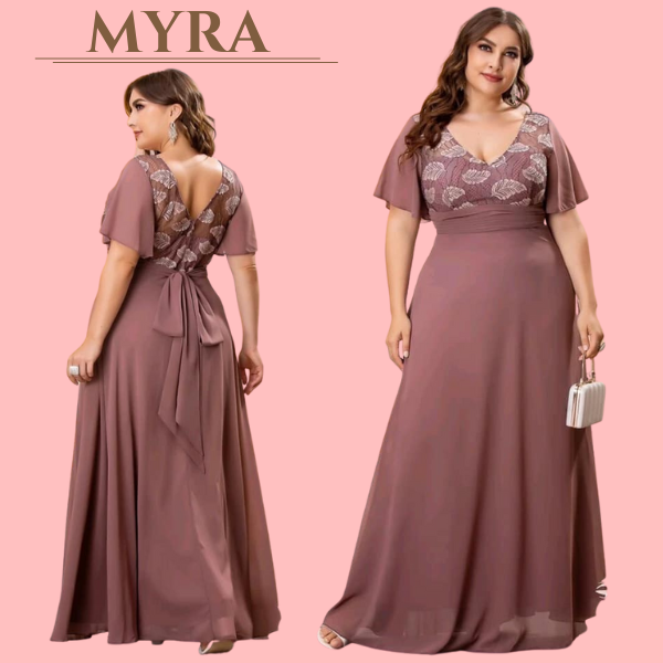 Fats & Curves MYRA FORMAL DRESS maxi dress wedding dress ninang dress ...