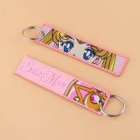 【DT】Moon Girl Embroidered Keys Tag Keychains for Women Keyring Japanese Anime Car Keys Fashion Jewelry Accessories Gifts hot