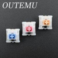 Outemu สวิตช์ DIY MX สำหรับเล่นเกมหยกสีฟ้าสีชมพูสีเหลืองเชิงเส้น5Pin แบบสัมผัสเงียบ