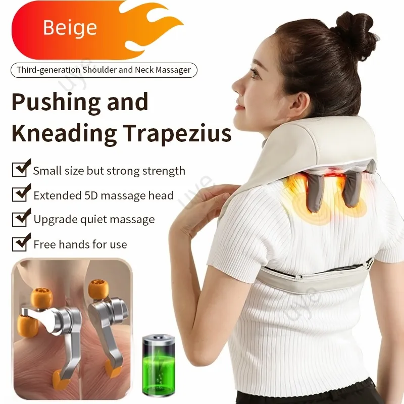 Portable Kneading Shoulder And Neck Massager Strap, Neck Massager  Rechargeable Electric Massage Shawl Trapezius Shoulder Massager