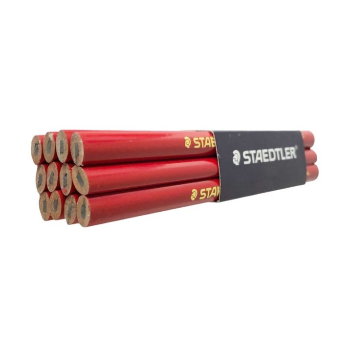 staedtler-ดินสอ-12-แท่ง-ดินสอแดง-ดินสอช่าง-ดินสอช่างไม้
