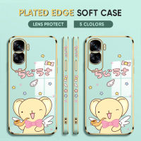 Diorcase For Honor 90 5G,90 Lite 5G ฟรีสายคล้อง + การ์ตูนน่ารักลวดลายขอบสี่เหลี่ยม Cerberus ชุบเคสโทรศัพท์หรูหราชุบเคสโทรศัพท์นิ่ม