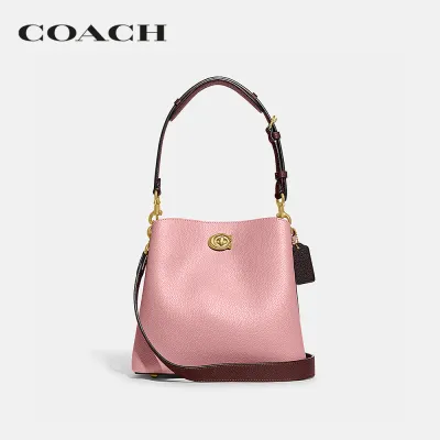 COACH กระเป๋าถือผู้หญิงรุ่น Willow Bucket Bag In Colorblock สีชมพู C3766 B4VI6