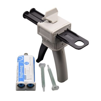 【CW】℗❍  Epoxy Resin Glue 50ml Glues 1:1 Adhesives and 2pcs Static Mixing Nozzles with Gun Dispenser Manual Caulking