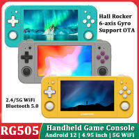 ใหม่ RG505เกมคอนโซลมือถือ 12สำหรับ Unisoc Tiger T618 64-Bit 4.95 OLED Touch Screen Hall Joyctick OTA Update