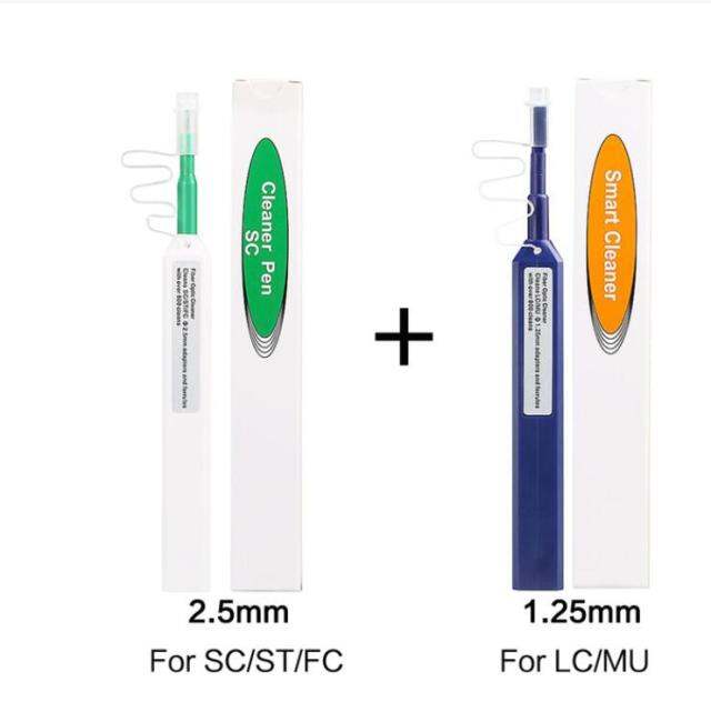 2pc 1.25mm 2.5mm One Click Universal Fiber Optic Cleaning Cleaner Pen 800 Cleans for sale online