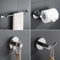 4Pcs/set Towel Holder Brushed Nickel Stainless Steel Round Wall Mounted Towel Rack Organizer Set Bathroom Hardware Pendant