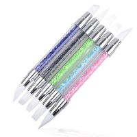 Dual Tipped Silicone Rhinestone Nail Polish Carving Pen  Nail Art Sculpture Pen  Nail Art Brush Dotting Tools For DIY Nail Artist Brushes Tools