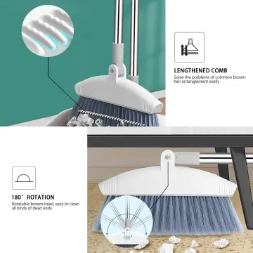 Household Broom And Dustpan Set, Long Handle Floor Cleaning Broom Dustpan  Set, Rotatable Broom And Dustpan With Comb Tooth, To Remove Dust And  Garbage, For Home, Kitchen, Room, Office, Cleaning Supplies, Cleaning