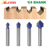 1/4 "Shank 1/4－ก้าน 90 องศา V Groove Template V-Groove V Grooving Router Bitit Carbide Milling Cutter เจาะไม้