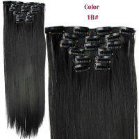 Popular Collection ? 16-Card Long Straight Hair Wig Set 6-Piece Set Hair Extension Straight Hair Extension 6-Piece Set Hair Extension Show Horse Tail