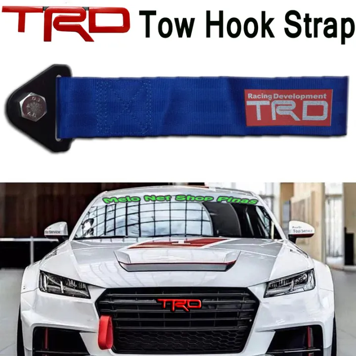 Universal Car Tow Strap Blue TRD Strength Tow Hook Strap Towing Front