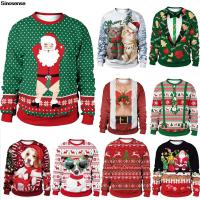 Funny Santa Ugly Christmas Sweater Men Women Autumn Crew Neck Holiday Party Xmas Sweatshirt Couple Pullover Christmas Jumpers