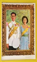 ภาพโปสเตอร์มงคล ในหลวง ร.9กับ สมเด็จพระพันปี ภาพวาด ขนาด 15×21"นิ้ว/?38.1×53.3เซนติเมตร