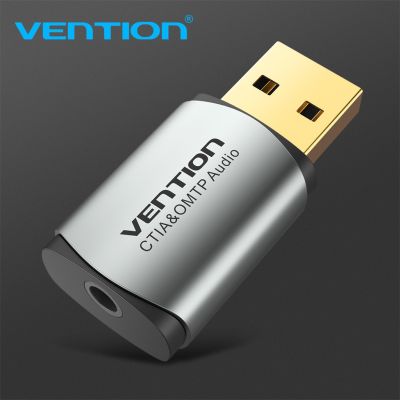 Vention อะแดปเตอร์การ์ดเสียง USB 2.0 ต่ออินเทอร์เฟซภายนอก 3.5 มม. สำหรับหูฟัง ไมค์ ลำโพง CDLH0