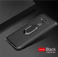 สำหรับ Huawei Mate 10 Pro เคสโทรศัพท์หรูหราปลอกซิลิโคนโลหะที่วางแหวนแม่เหล็กปลอก