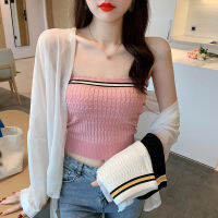 ผู้หญิง Tube Top Ff ไหล่แขนกุดลายถักฐาน Camisoles Causal Strapless