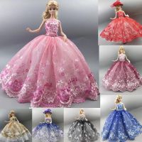1/6 BJD Doll Clothes Floral Wedding Dress for Barbie Clothes for Barbie Dollhouse Accessories Princess Outfits Gown Toys 11.5" Electrical Connectors