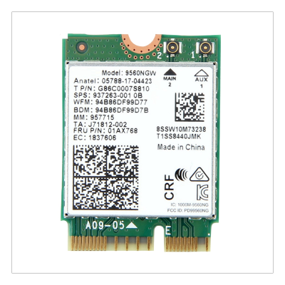 1 Piece 9560NGW WiFi Card 9560NGW Wireless Adapter 5G Bluetooth 5.0 802.11Ac M.2 CNVI
