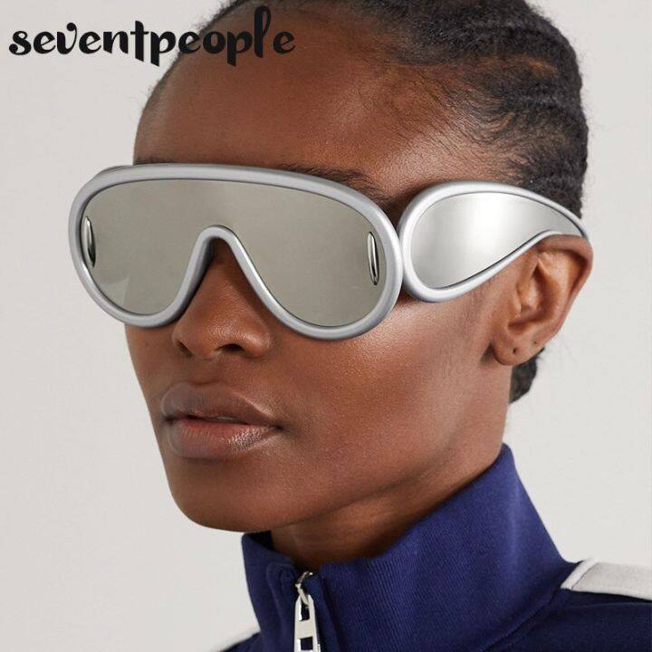 2023 New Fashion Oversized One Piece Goggle Sunglasses Women