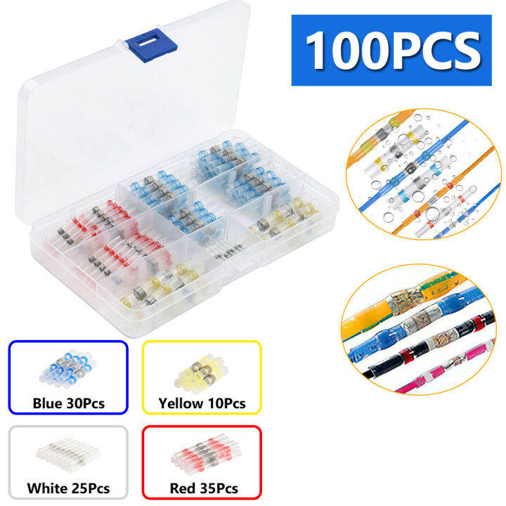 50-300-1128pcs-กันน้ำความร้อนก้นขั้วต่อ-crimp-บัดกรีซีลสายไฟสายไฟ-splice-terminal-ชุดพร้อมเครื่องทำความร้อน-iewo9238