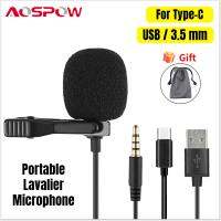 1.5m Mini Portable Lavalier Microphone Condenser Clip-on Lapel Mic Wired USB 3.5mm Type-C Microfon For Phone for Mac Laptop PC