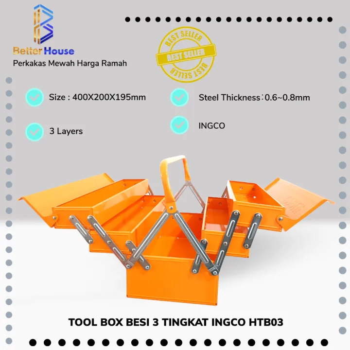 Kotak Alat Perkakas Toolbox Besi Susun Tool Box (3-Stack) INGCO HTB03 ...