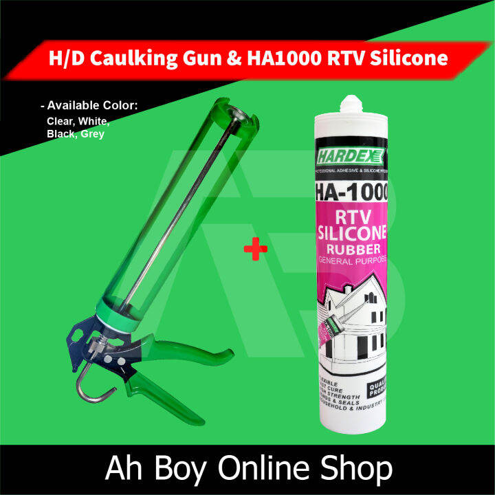 Heavy Duty Silicone Caulking Gun (Green) and HARDEX HA1000 RTV Silicone