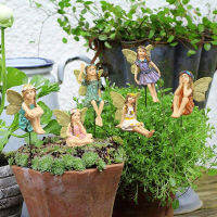 Fairy Garden-6Pcs นางฟ้าขนาดเล็ก Figurines อุปกรณ์เสริมสำหรับตกแต่งกลางแจ้ง