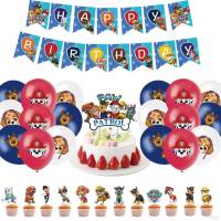 ชุดแบนเนอร์ Paw Patrol Happy Birthday สําหรับตกแต่งเค้กวันเกิดปาร์ตี้