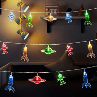 6M 3M 1.5M LED Galaxy String Lights Astronaut Rocket Mars Spaceship String Lights for Christmas Child Birthday Party Decoration