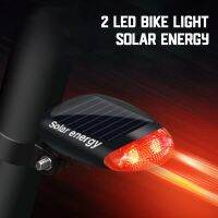 2 Led Red Bike Solar Energy Light 3 Modes Seatpost Lamp Rechargeable Bicycle Tail Rear Light Bicycle Accessories Flashlight Hot