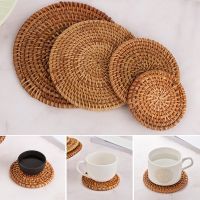 【hot】 1PC Rattan Round Coasters Bowl  Insulation Placemats Table Padding Cup Mats Decoration Accessories