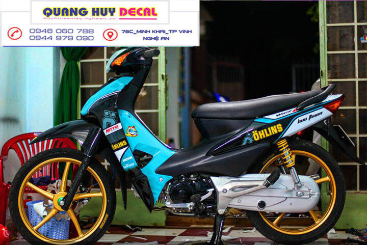Tem trùm xe wave alpha 100 trắng đen police đời 2006  2016  Độ dán  team trùm decal xe máy wave alpha trắng đen police  Team trùm decal xe  máy