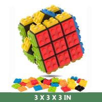 Building Brick Blocks 3x3x3 Speed Cube Toy Brick 3D Magic Cube Handheld Brain Teaser Puzzles Gifts for Puzzle Game Adults Kids