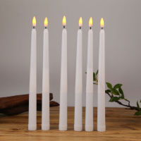 3 Or 6 Pieces White Flameless Candles With Yellow/Warm White Flickering Light,Battery Powered Electronic LED Decorative Candles