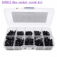 ▥ 90-300pcs Grade12.9 Din912 M2 M2.5 M3 m4 m5 m6 Allen Bolt Hex Socket Cap Head Screw And Nut Assortment Kit Set