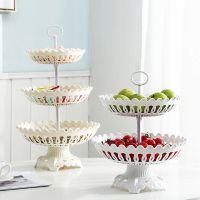 Household multi-layer fruit plate table bowl creative modern Nordic style snack plate fruit basket tableware pf08262