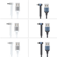 สายเคเบิล USB C สายชาร์จความยาว1เมตร2.4A สายชาร์จเร็วชนิด C สายชาร์จการออกแบบที่ยึดแบบงอได้90 °