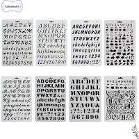 แม่พิมพ์สำหรับเขียนไดอารี่ของ KATEALEXDRA สมุดบันทึกลายฉลุพลาสติกภาพวาด26ตัวอักษรไม้บรรทัดมีรู