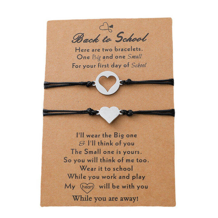 2pcs-2-school-me-first-card-gifts-set-day-bracelets-boys-girls-daughter-of-bracelet-back-love