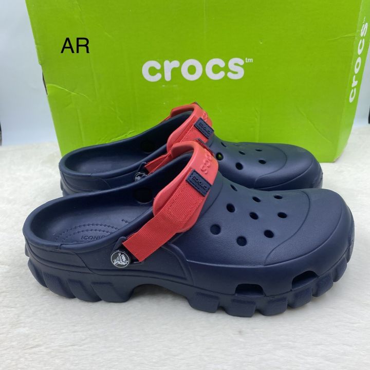 ใหม่เอี่ยมของแท้-crocs-2023-ผู้ชายกลางแจ้งระบายอากาศสบายๆไม่ลื่นชายหาดรองเท้าแตะรองเท้าแตะรองเท้าแตะกลางแจ้งเบาเบาเบากล่องเทป