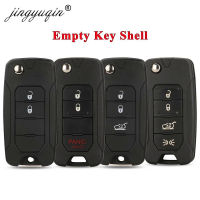 Jingyuqin 234ปุ่มสำหรับ Jeep Wrangler Renegade 2015-2018 Flip Remote Car Key Shell กรณี SIP22ใบมีดเปลี่ยนที่อยู่อาศัย