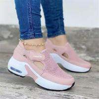 Mesh Hollow Womens Summer Sports Shoes Lightweight Thick-soled Flying Uppers Casual Shoes