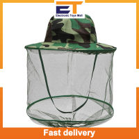 Camouflage Anti-mosquito Hat With Head Net Mesh Bug Insect Fly Face Mask Outdoor Fishing Equipment