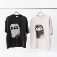 High Version arnodefrance ADF masked cartoon head short-sleeved washed old T-shirt loose personality